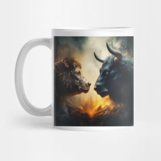 Bull and Bear Clash in the Crypto Realm Mug